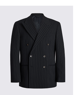 Relaxed Fit Navy Stripe Suit