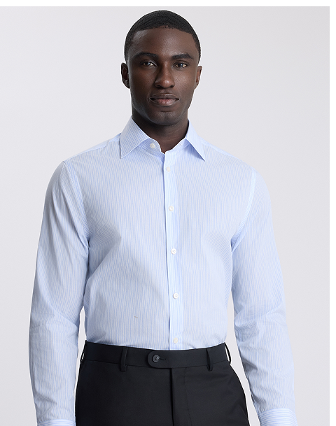 Premium Tailored Fit Light Blue Stripe Shirt