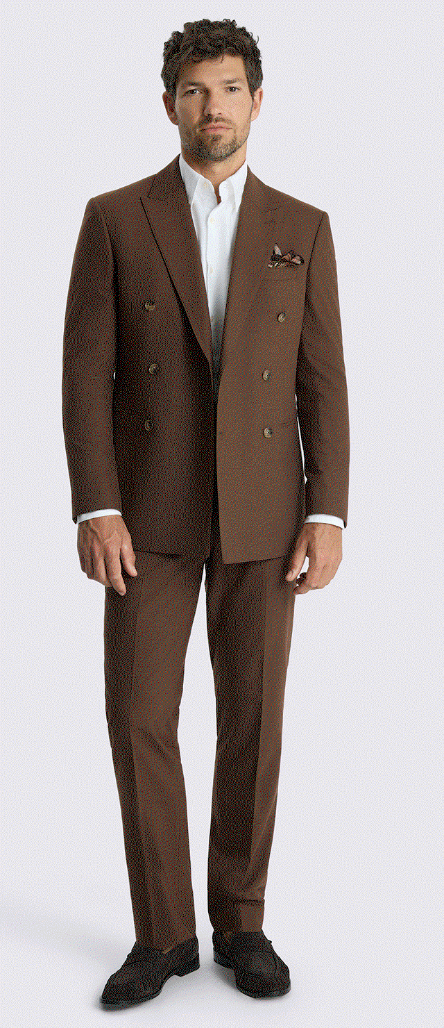 Slim Fit Chestnut Flannel Suit