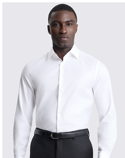Premium Tailored Fit White Twill Shirt