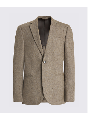 Slim Fit Brown Twill Tweed Suit