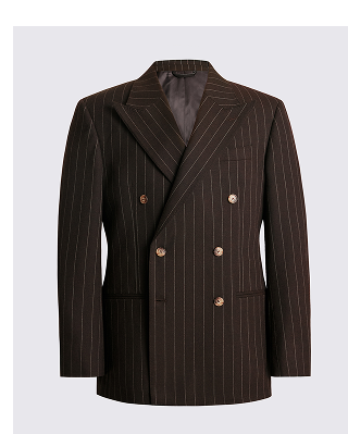 Relaxed Fit Brown Stripe Suit