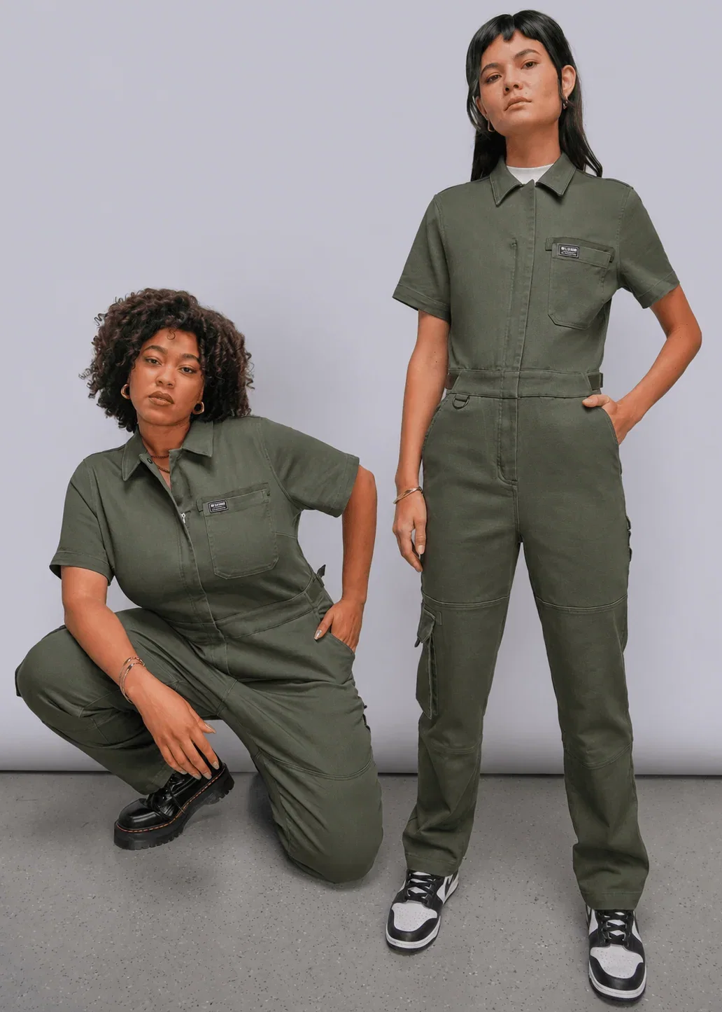 Image of The Essential Denim High Waisted Cargo Coverall