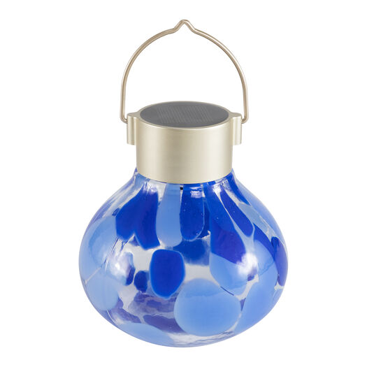 Handblown Glass Solar LED Lantern
