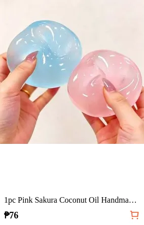 1pc Pink Sakura Coconut Oil Handmade Stress Relief Squeeze Toy, Blue Moldable Relaxation Fidget Toy