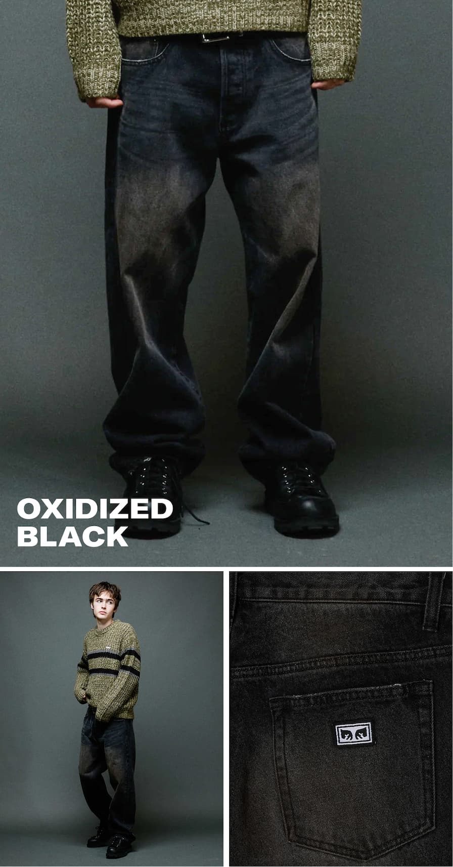 Oxidixed black Obey Demin collection