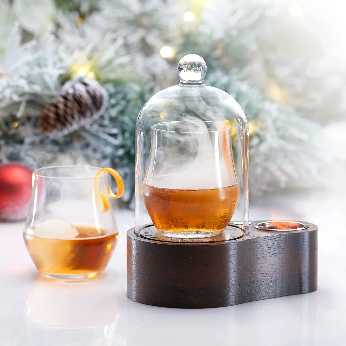 Image of Glass Cocktail Cloche and Smoker Set