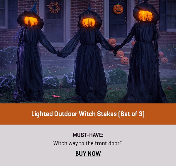 Lighted Outdoor Witch Stakes (Set of 3)