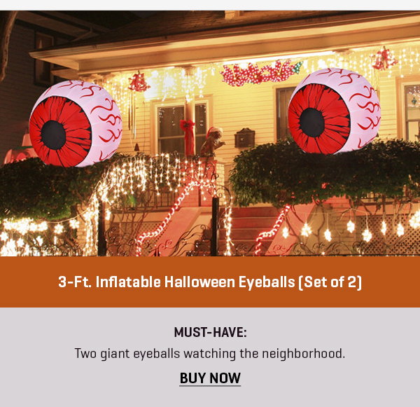 3-Ft. Inflatable Halloween Eyeballs (Set of 2)