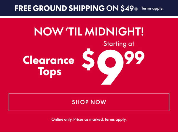 Clearance Tops $9.99