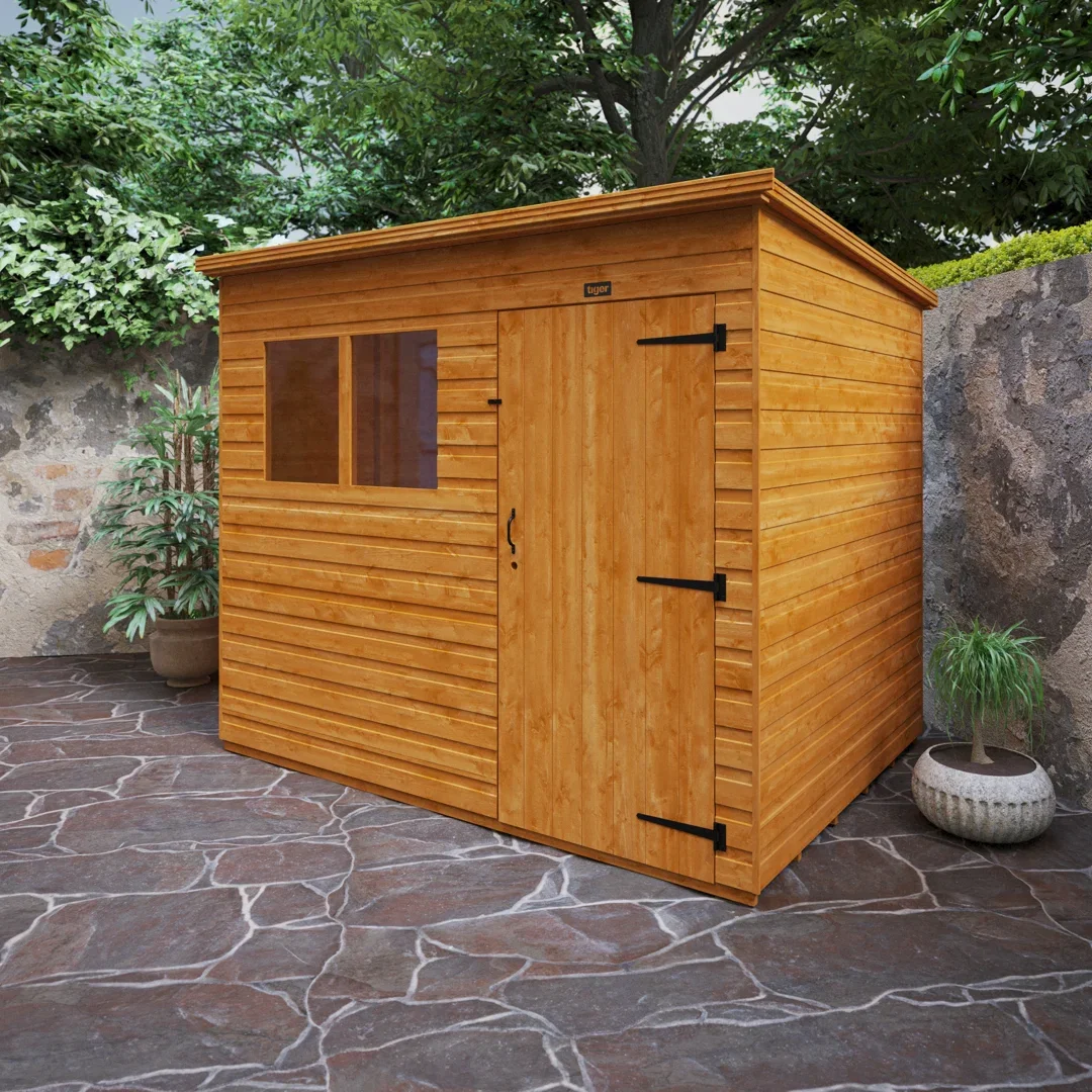 Solid Wood Shiplap Pent Garden Shed