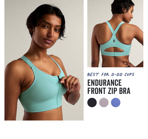 Shop the Endurance Front Zip Sports Bra