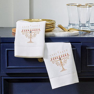 Menorah Tea Towels, Set of Two