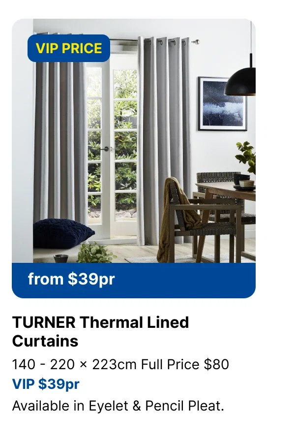 TURNER THERMAL LINED CURTAINS