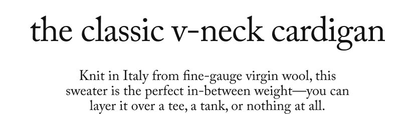 the classic v-neck cardigan
