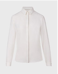 Crepe White Shirt With Tailored Fit and Classic Button-Down Design