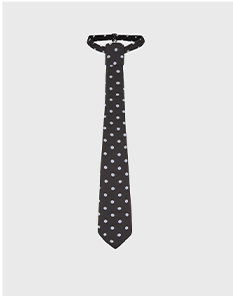 Black Necktie with White Polka Dots