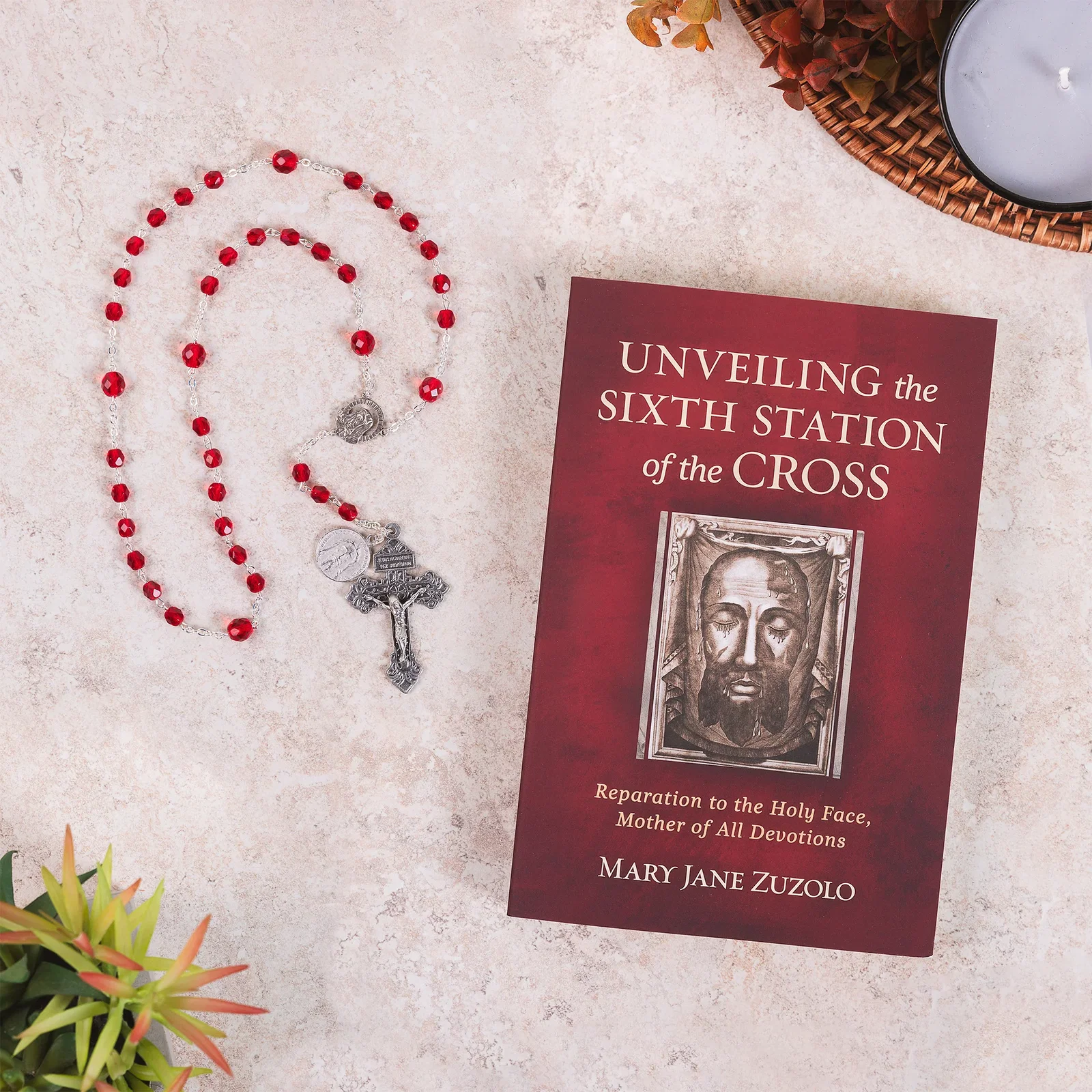 Holy Face Red Chaplet & Unveiling the Sixth Station of the Cross (Gift Set)