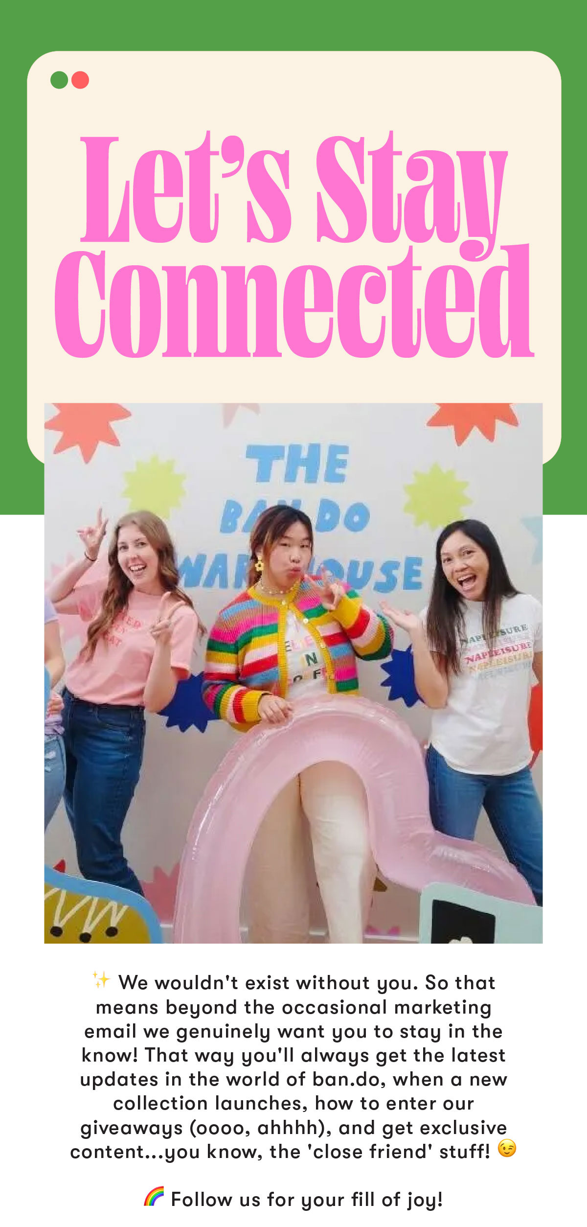 Let's Stay Connected