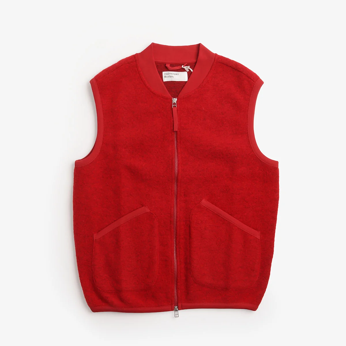 Universal Works wool Fleece Zip Waistcoat at Urban Industry Store 