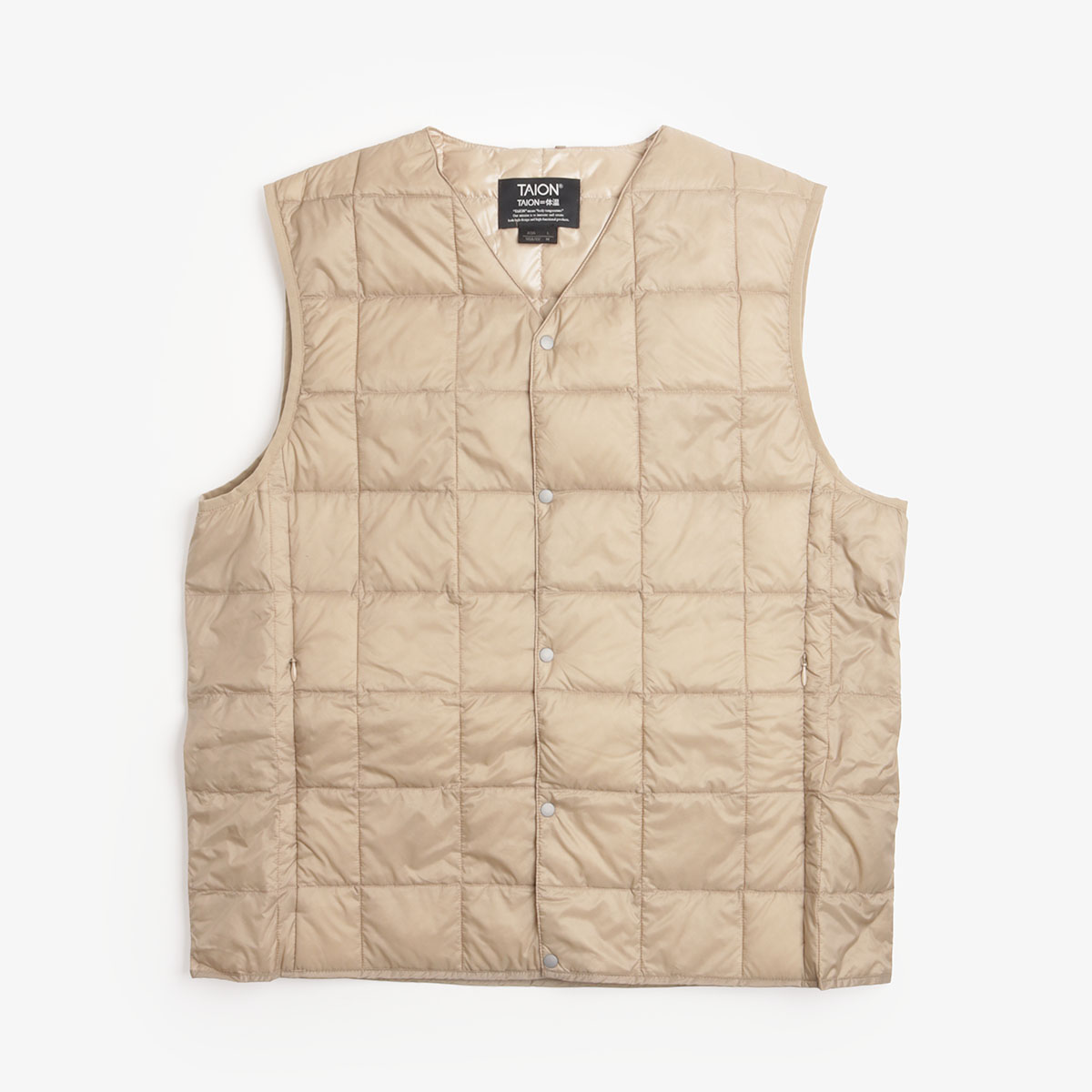 Taion Crew V Neck Down Vest at Urban Industry Store