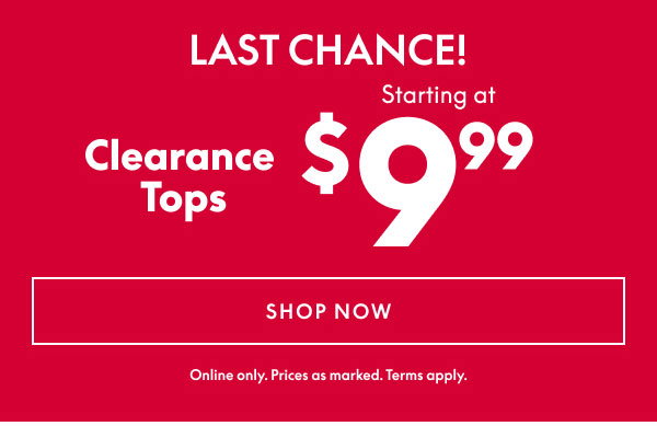Clearance Tops $9.99
