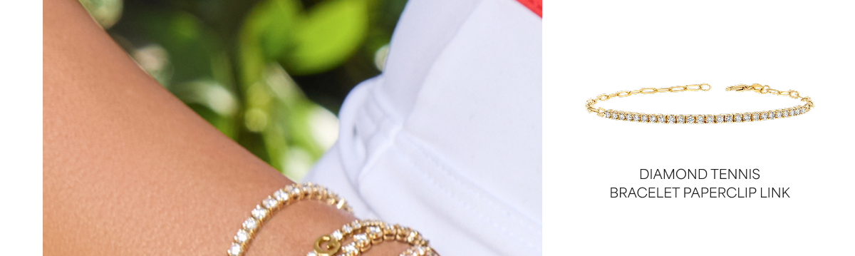 Diamond Tennis Bracelet Paperclip Link