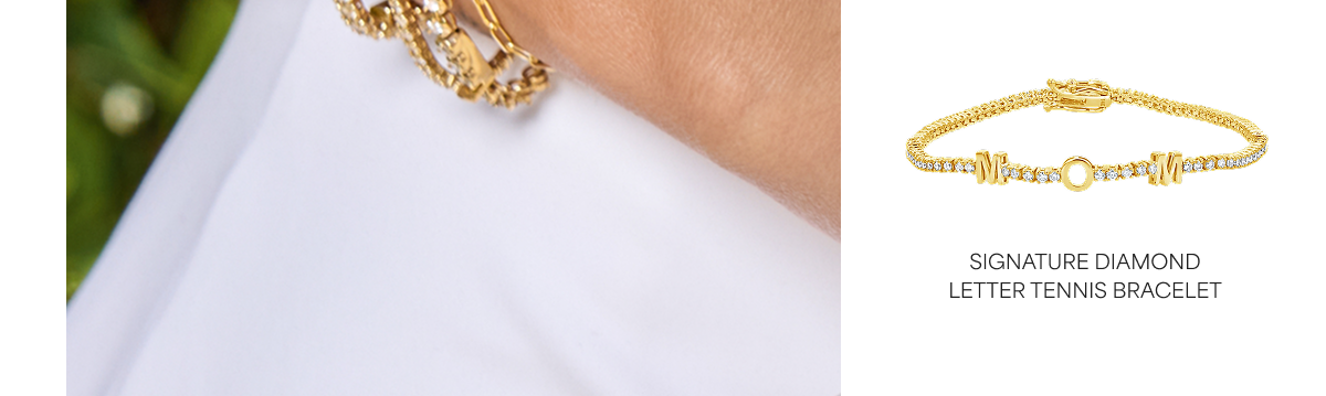 Signature Diamond Letter Tennis Bracelet