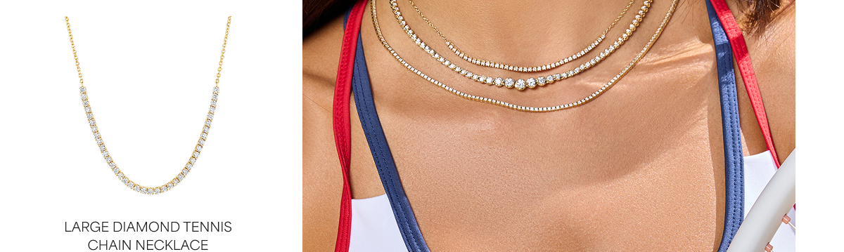 Large Diamond Tennis Chain Necklace
