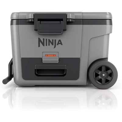Ninja FrostVault 45-Qt. Wheeled Cooler with FrostVault Dry Zone, All-Terrain Wheels, Heavy-Duty Insulation, Slate Gray, Model# FB245GY