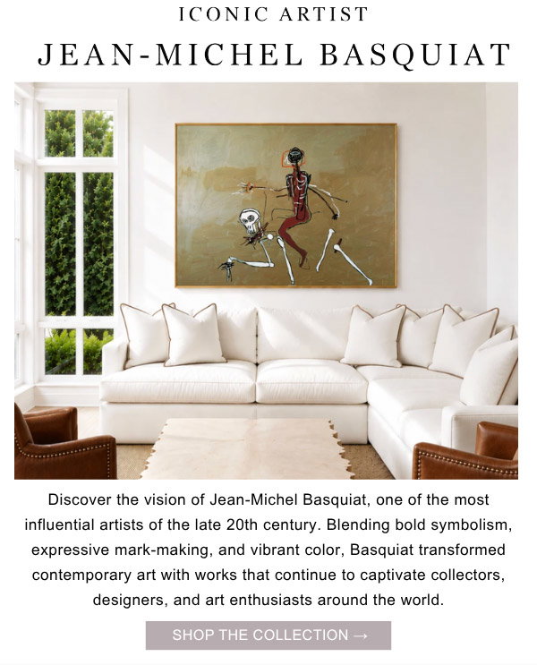 Iconic Artist: Jean-Michel Basquiat - Discover the vision of Jean-Michel Basquiat, one of the most influential artists of the late 20th century. Blending bold symbolism, expressive mark-making, and vibrant color, Basquiat transformed contemporary art with works that continue to captivate collectors, designers, and art enthusiasts around the world.