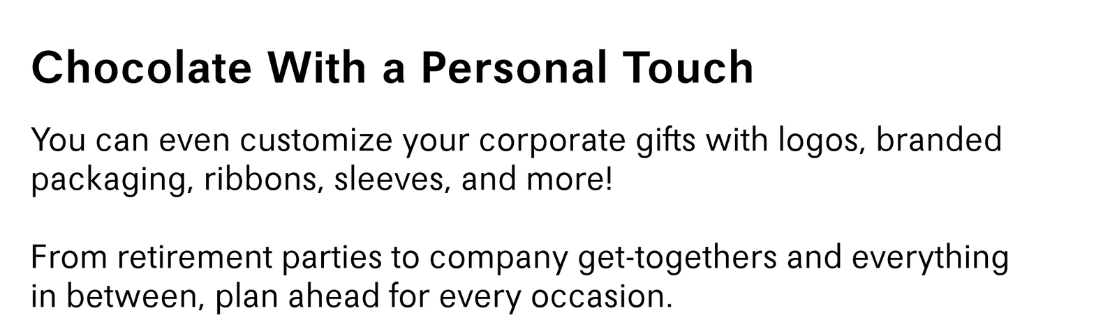 Chocolate With A Personal Touch