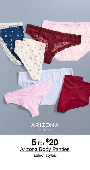 5 for $20 Arizona Body Panties | select styles