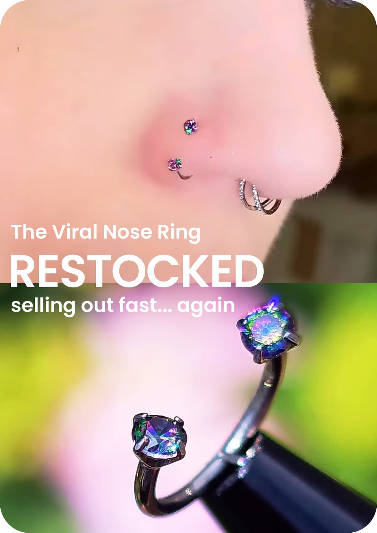shop vitrail gem nose ring