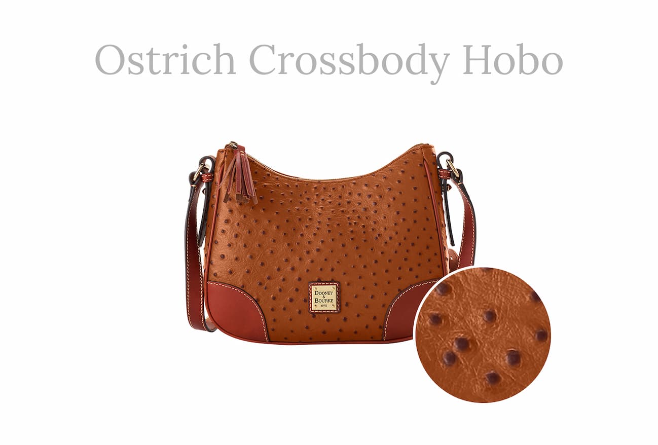 Ostrich Crossbody Hobo
