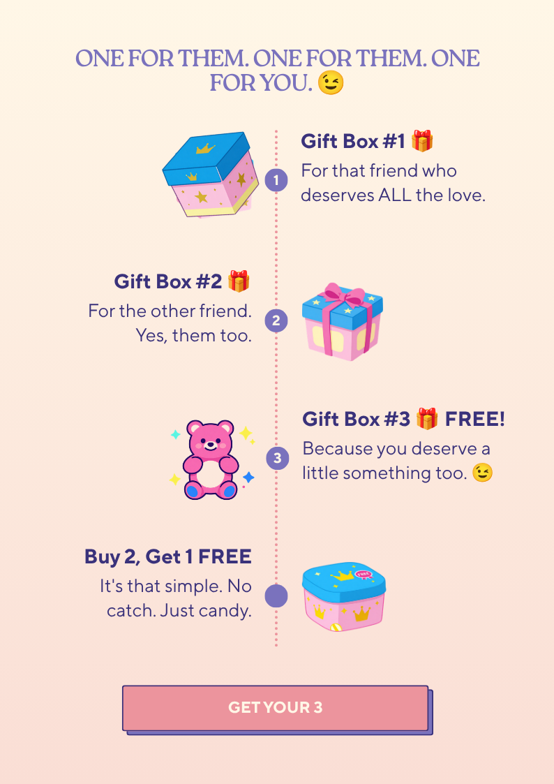Buy 2, get 1 free gift boxes