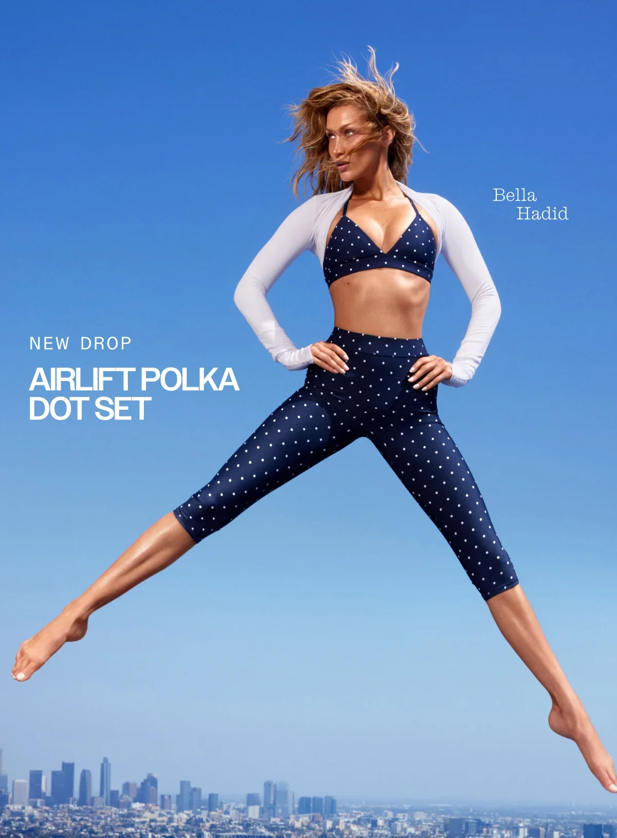 Bella Hadid. NEW DROP. AIRLIFT POLKA DOT SET