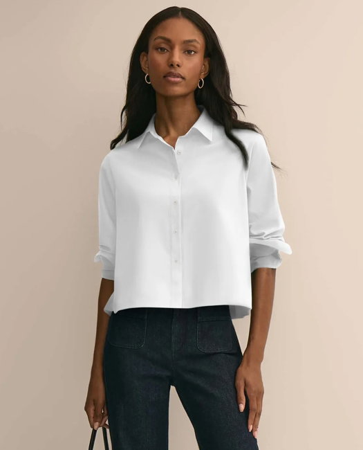 Image of The Cropped Back-Pleat Shirt