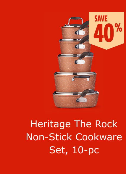 Save 40%. Heritage The Rock Non-Stick Cookware Set, 10-pc.