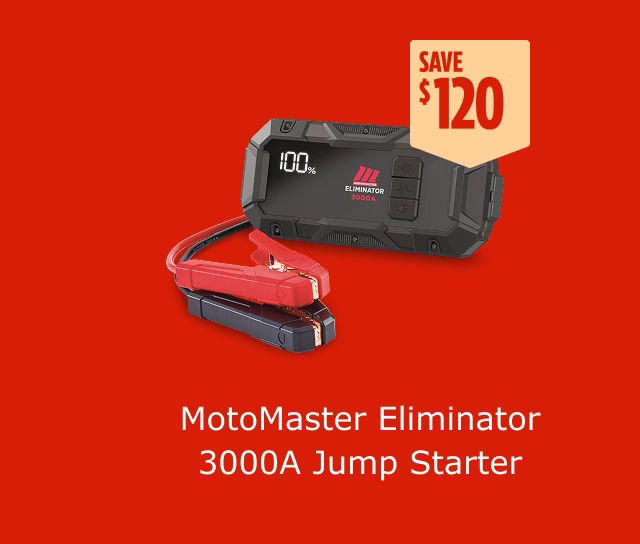 Save $120. MotoMaster Eliminator 3000A Jump Starter