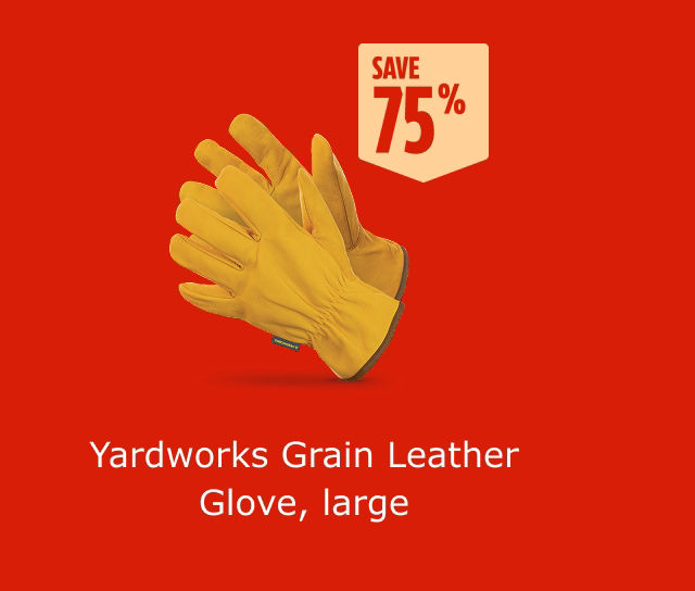 Save 75%. Yardwords Grain Leather Glove, large.