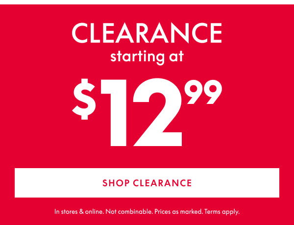 Clearance from $12.99