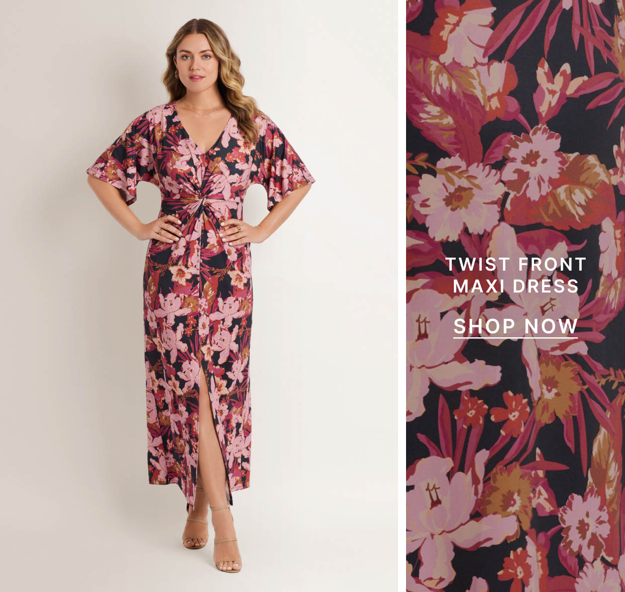 Twist Front Maxi Dress