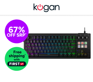 Kogan Stream Deck Integrated Mechanical Keyboard with 9 Programmable Keys & Knobs (Black) Product Image
