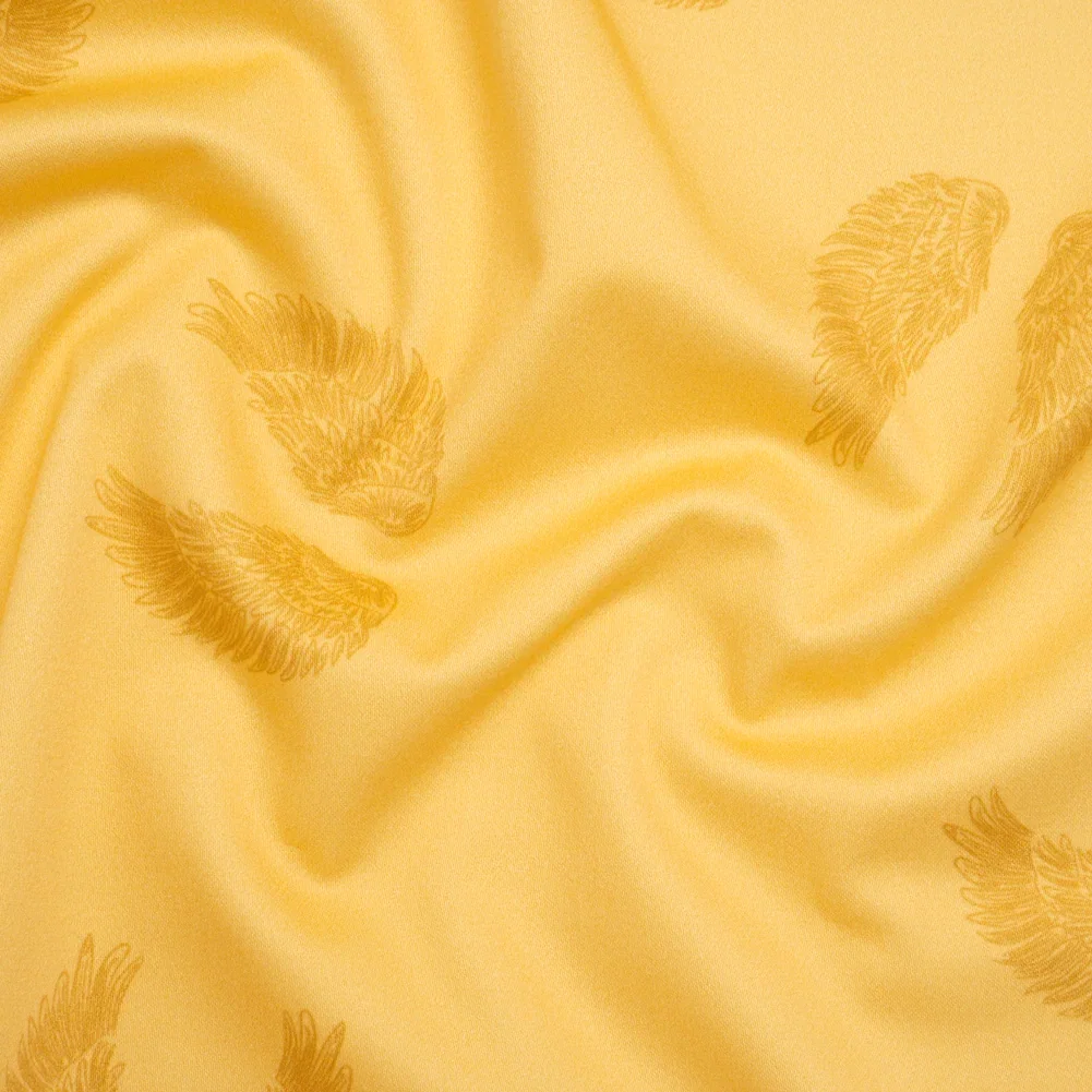 Image of Stretch Cotton Sateen Print by Max Alexander - Sun Yellow and Goldenrod Wings