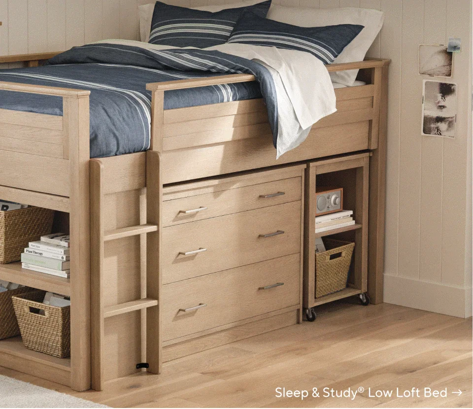 Sleep & study® low loft bed