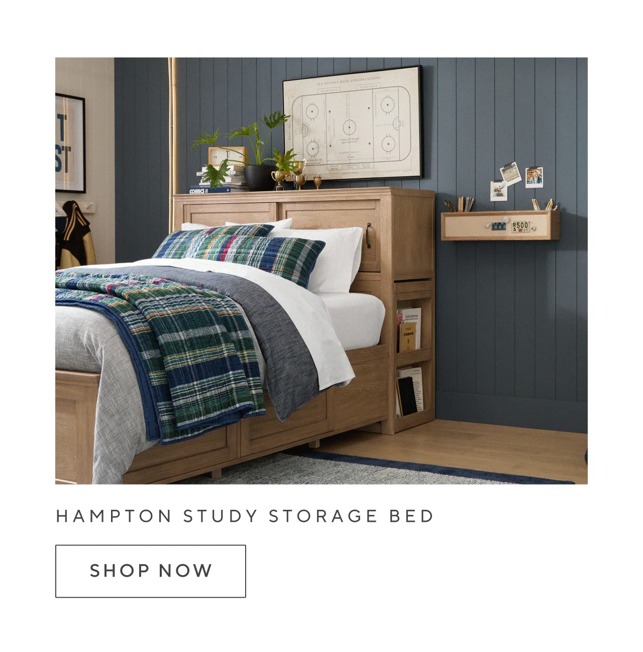 Hampton study storage bed