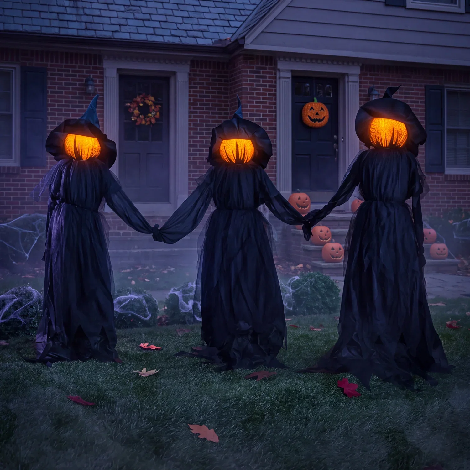 Image of Lighted Outdoor Witch Stakes (Set of 3)