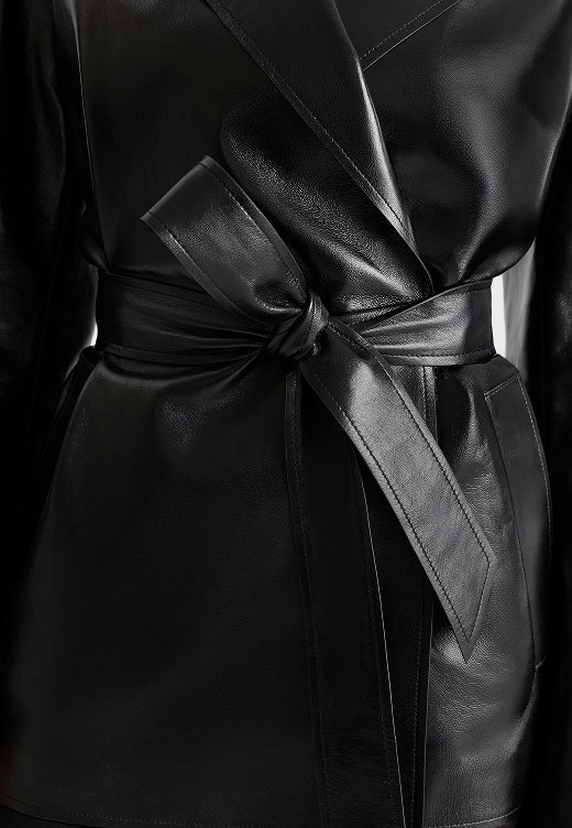 VADA-PO Leather wrap coat