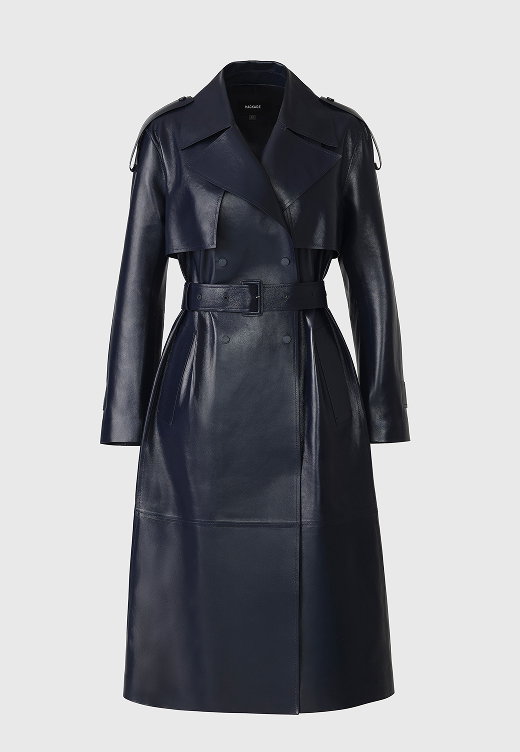 CARMELA Leather Trench with Belt